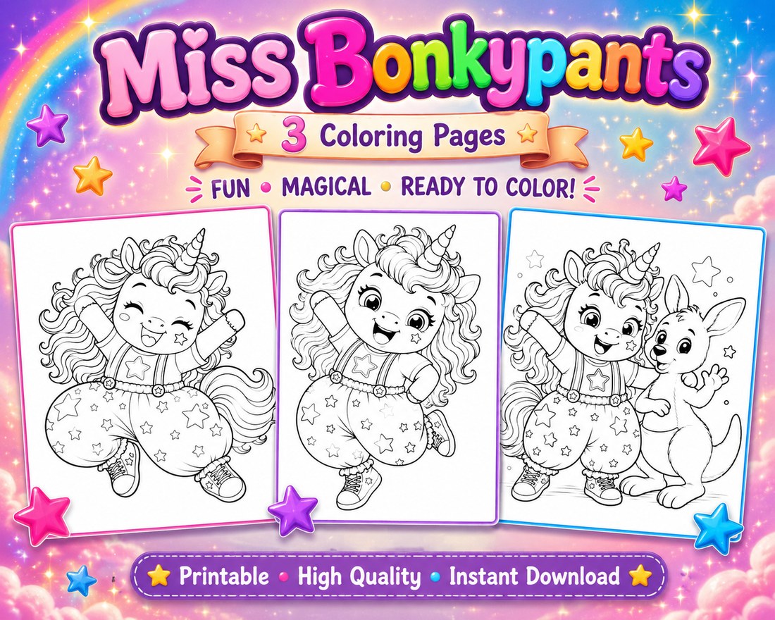 Miss Bonkypants coloring pages preview