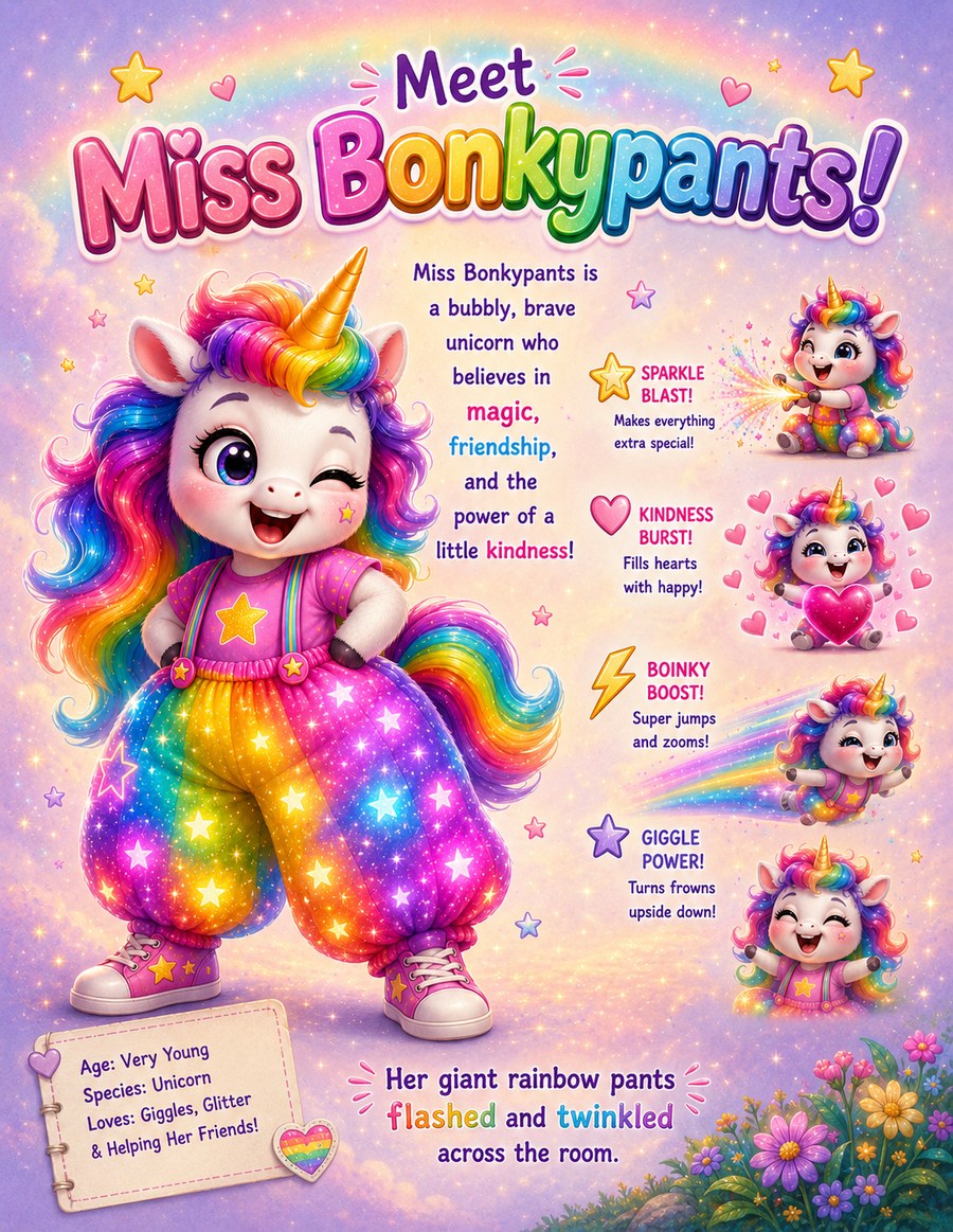 Meet Miss Bonkypants page sample